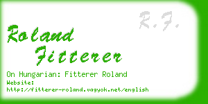 roland fitterer business card